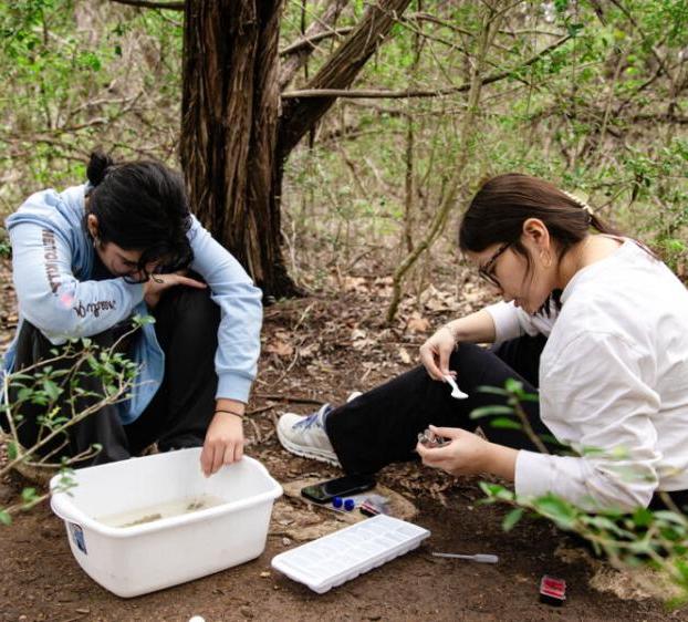 Two student interns at Wild Basin