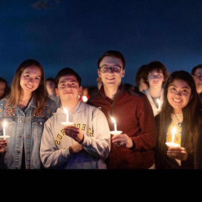 Students participating in the Festival of Lights as part of Campus Ministry